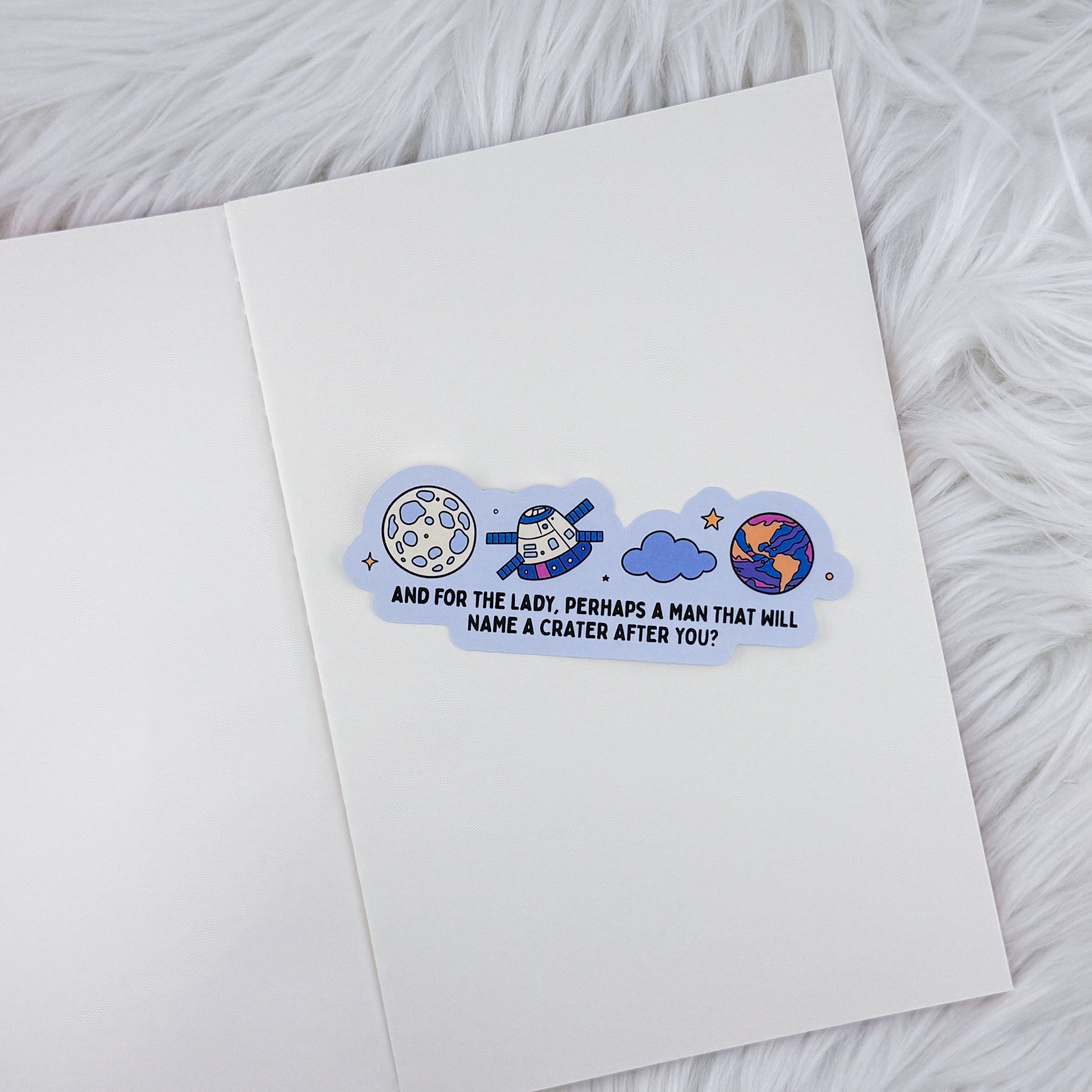 Moon - For The Lady // Large Matte Deco Sticker for Journals
