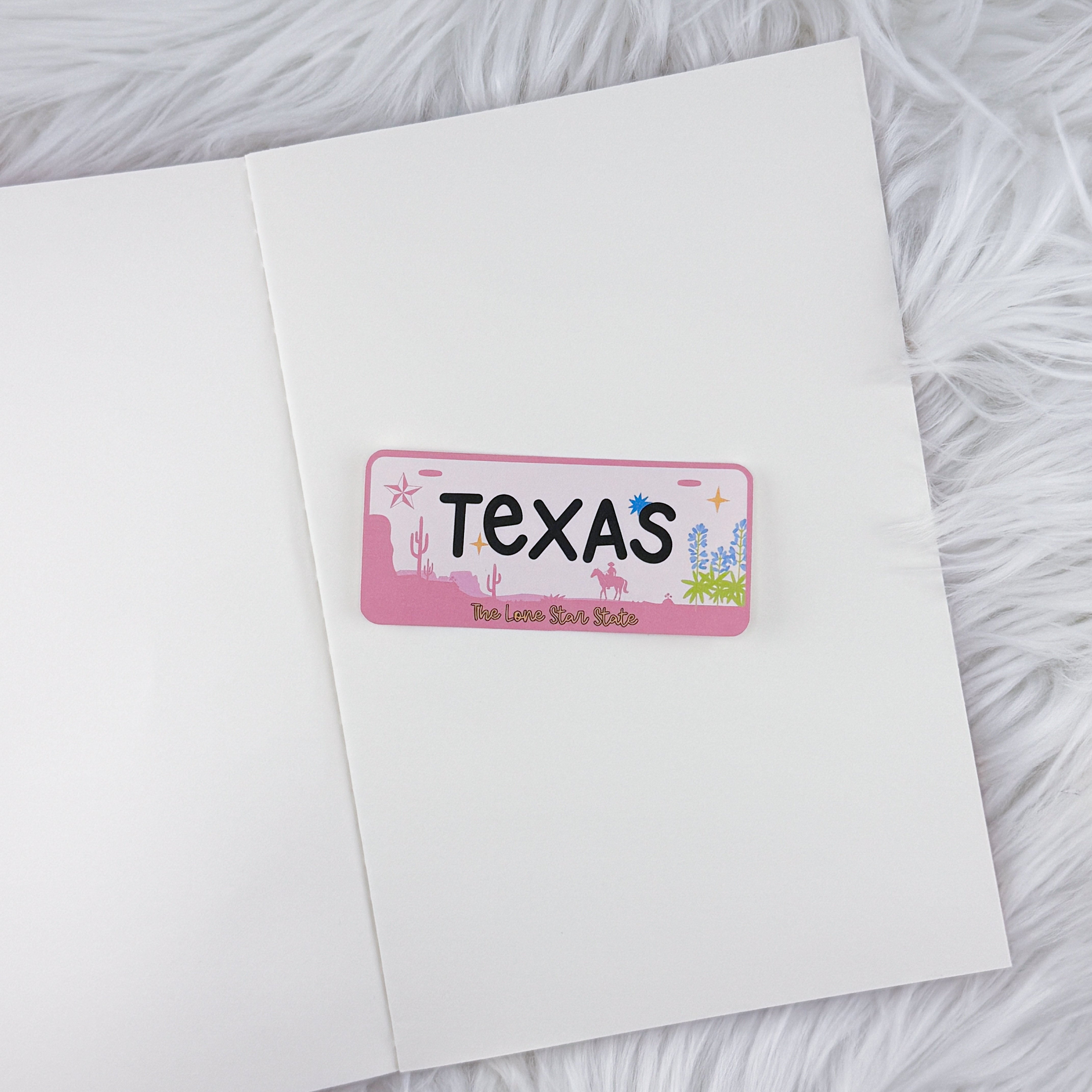 Texas Plate // Large Matte Deco Sticker for Journals