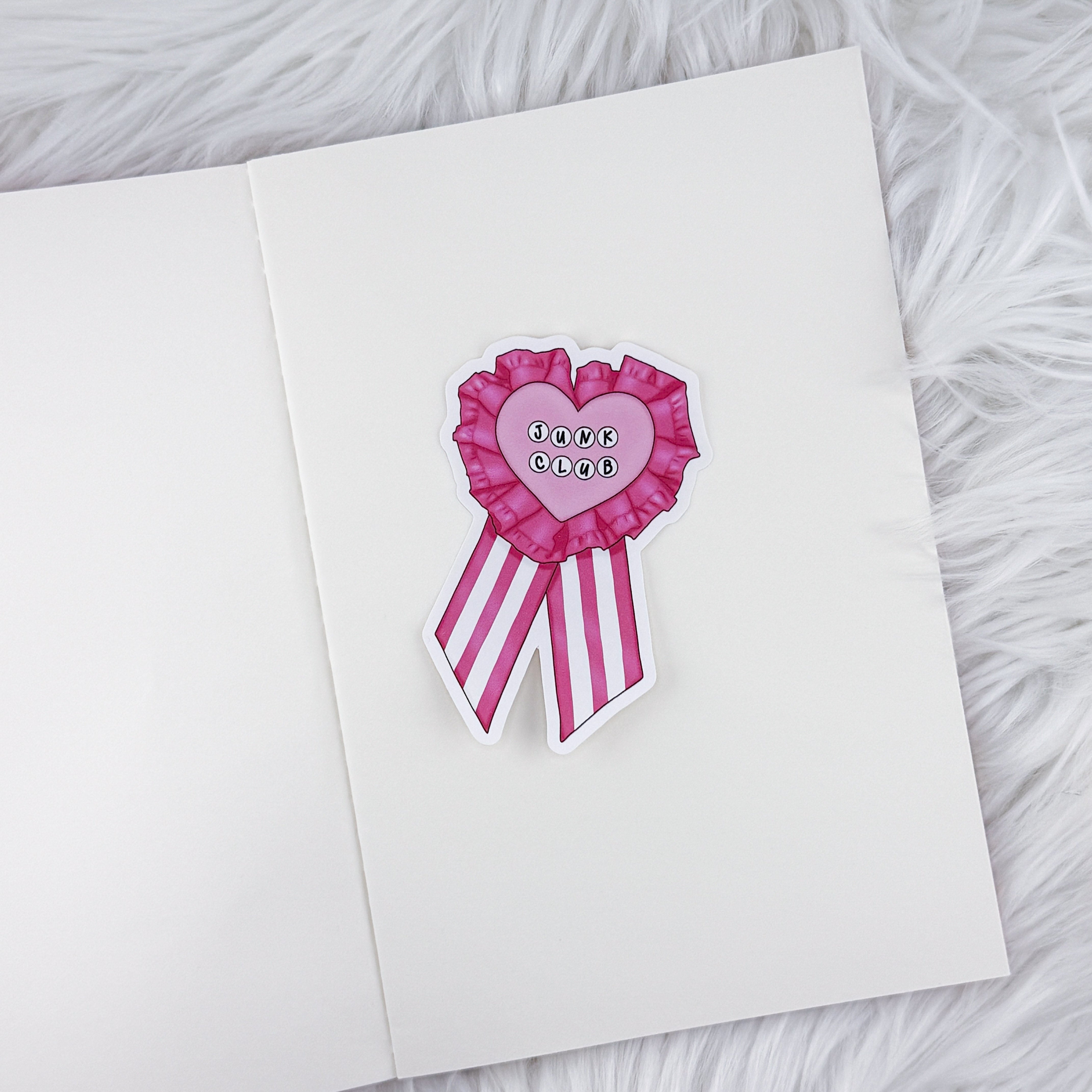 Junk Club Ribbon // Large Matte Deco Sticker for Journals