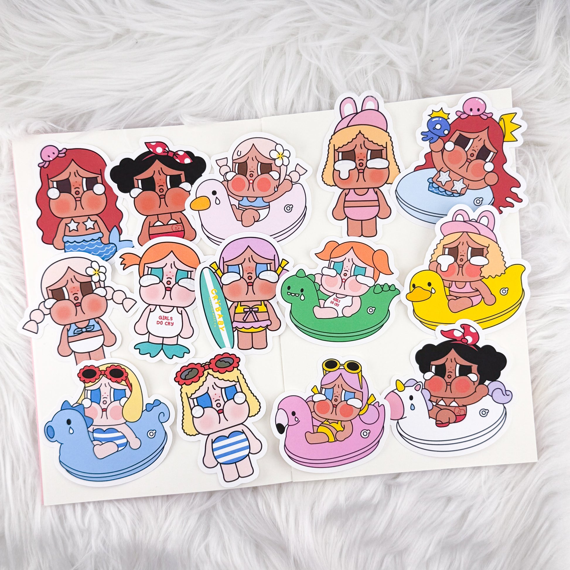 Cry Bby Vacay – Journal Deco Set // Matte Stickers