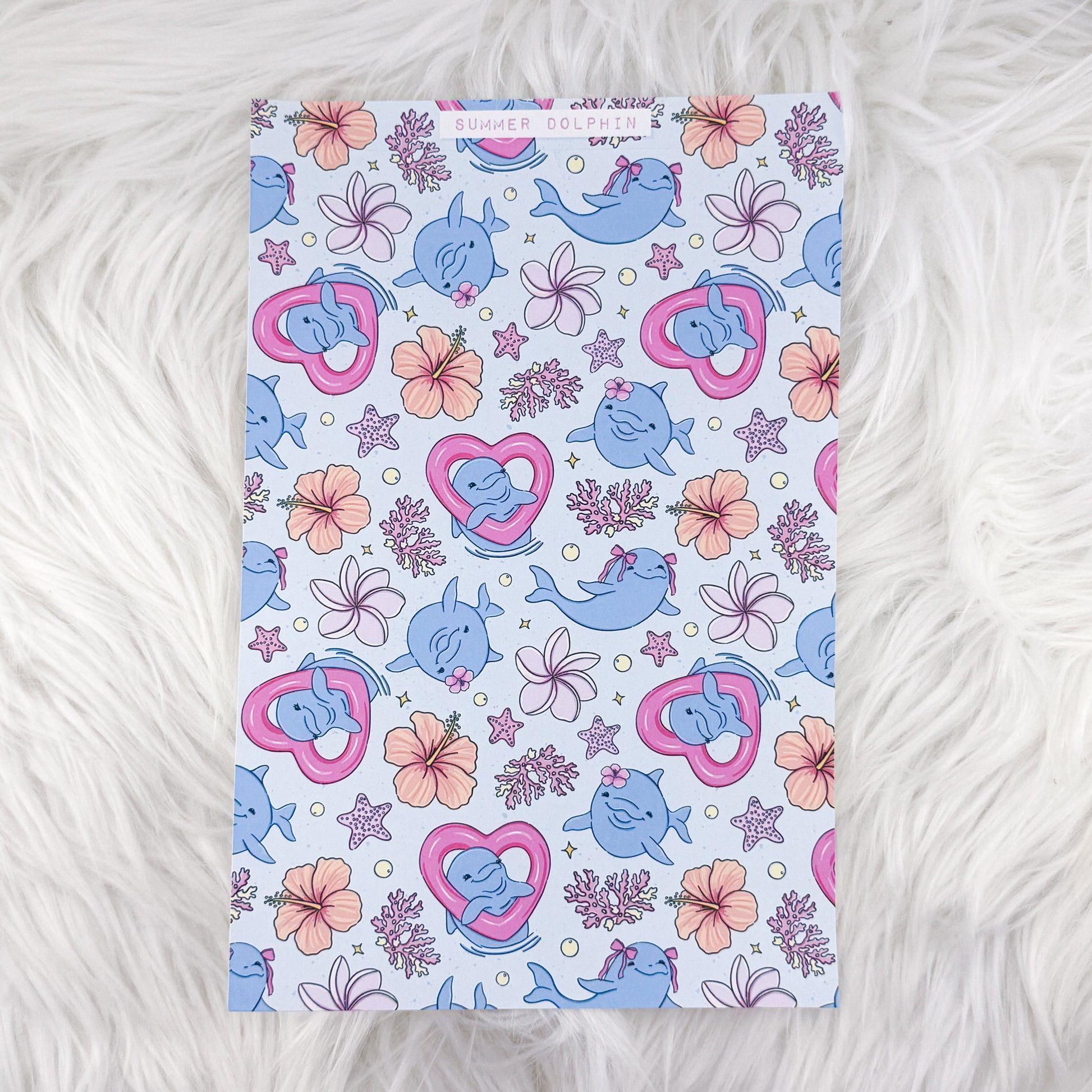 Summer Dolphin - A5 Matte Sticker Paper