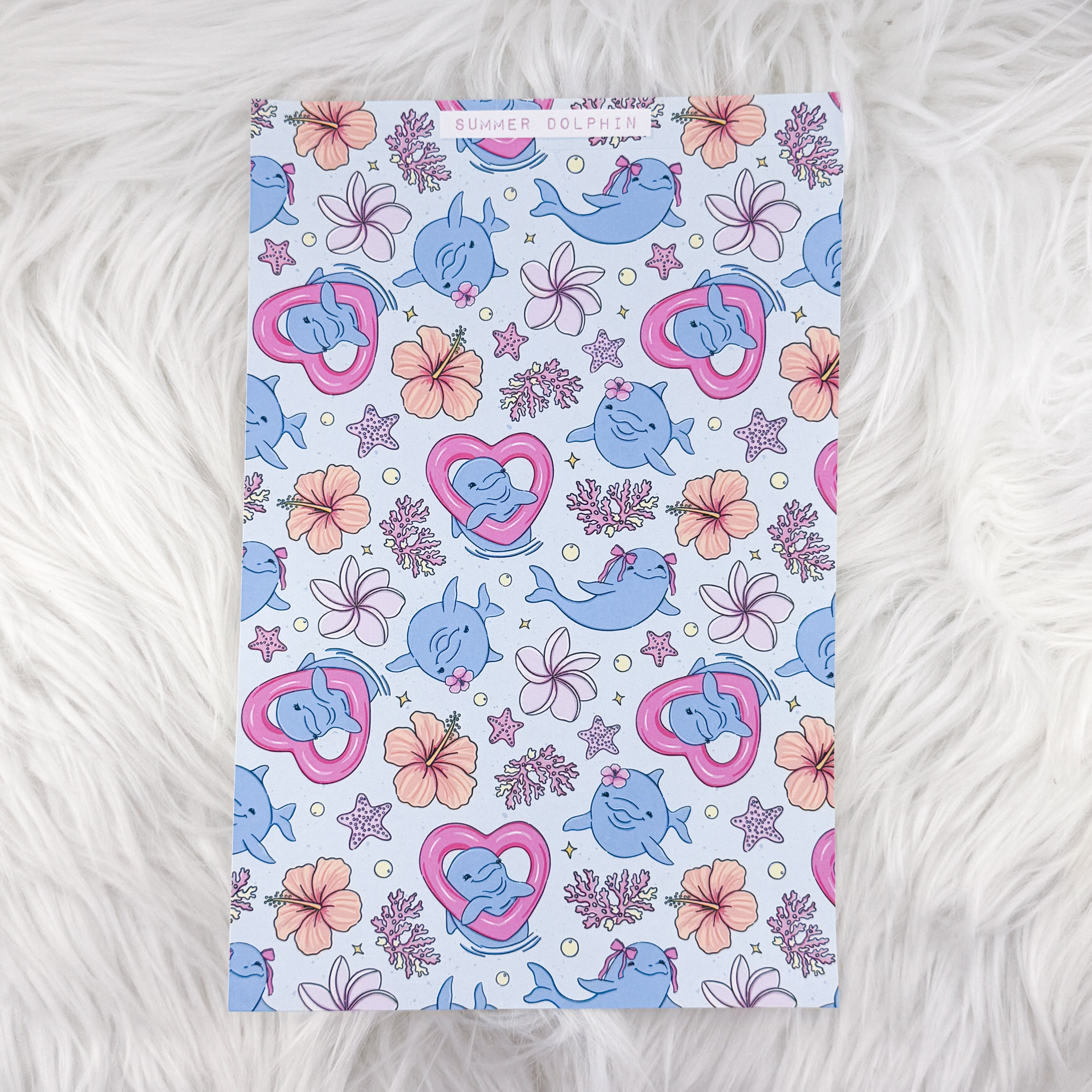 Summer Dolphin - A5 Matte Sticker Paper