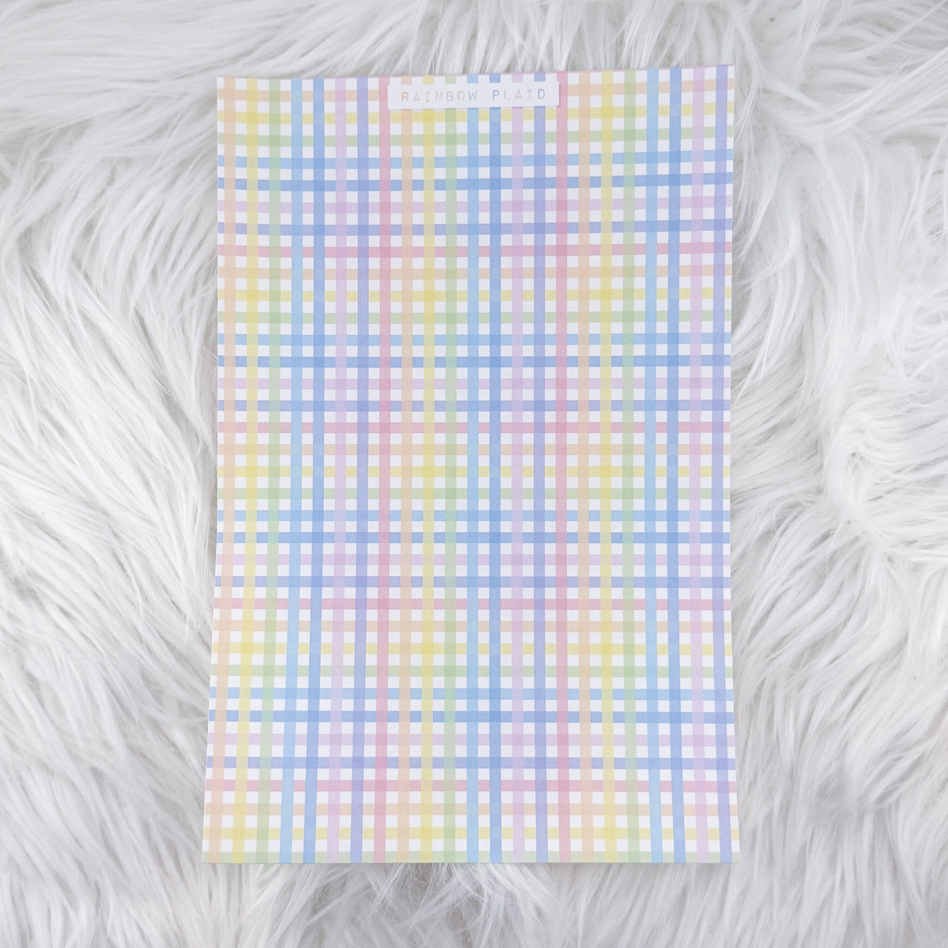Rainbow Plaid - A5 Matte Sticker Paper