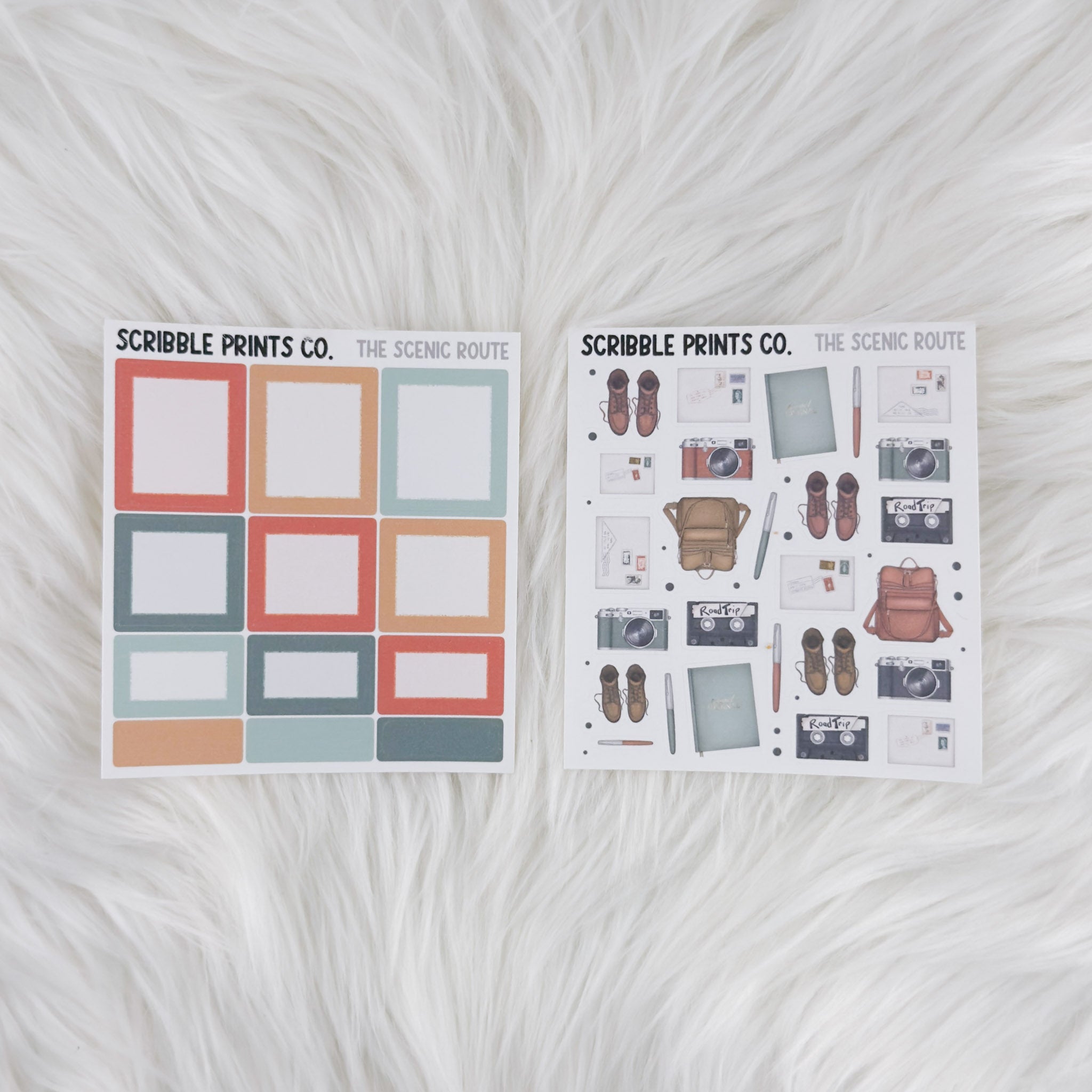 The Scenic Route – Matte Hobonichi Cousin Weekly Sticker Kit
