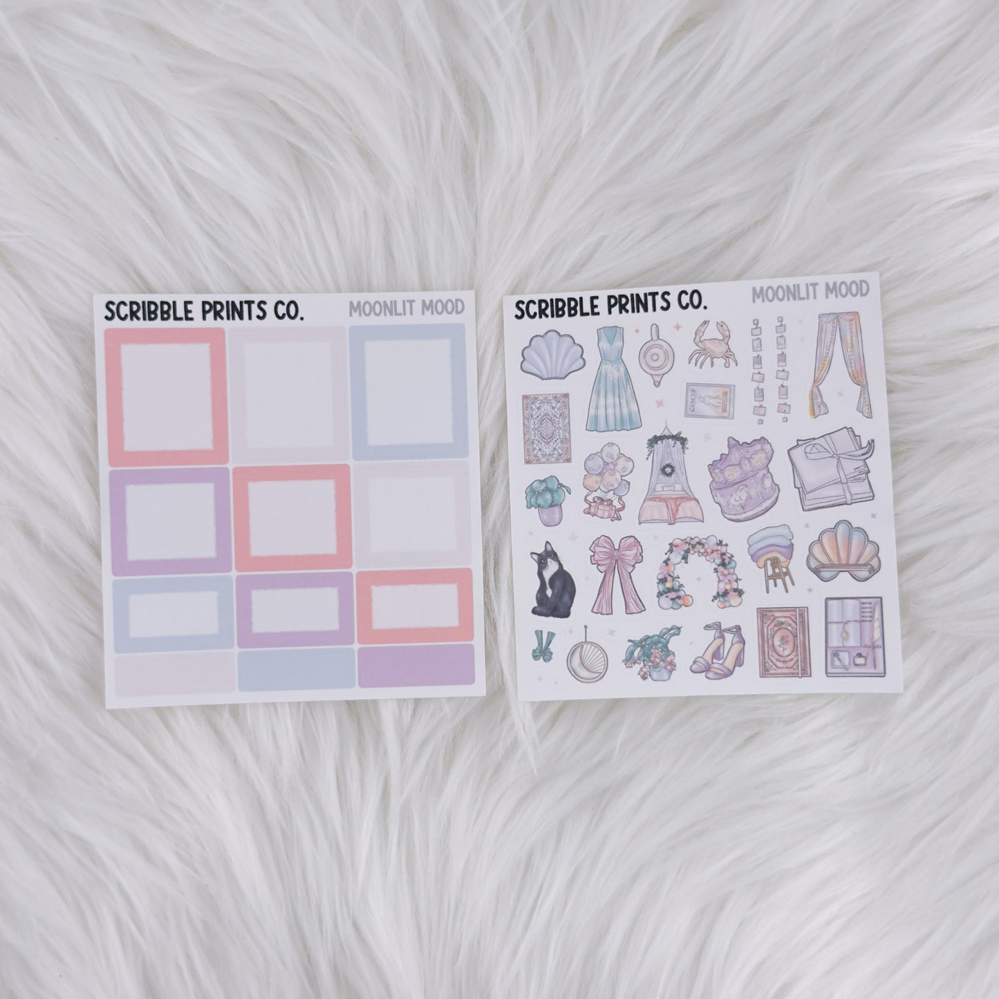 Moonlit Mood – Matte Hobonichi Cousin Weekly Sticker Kit