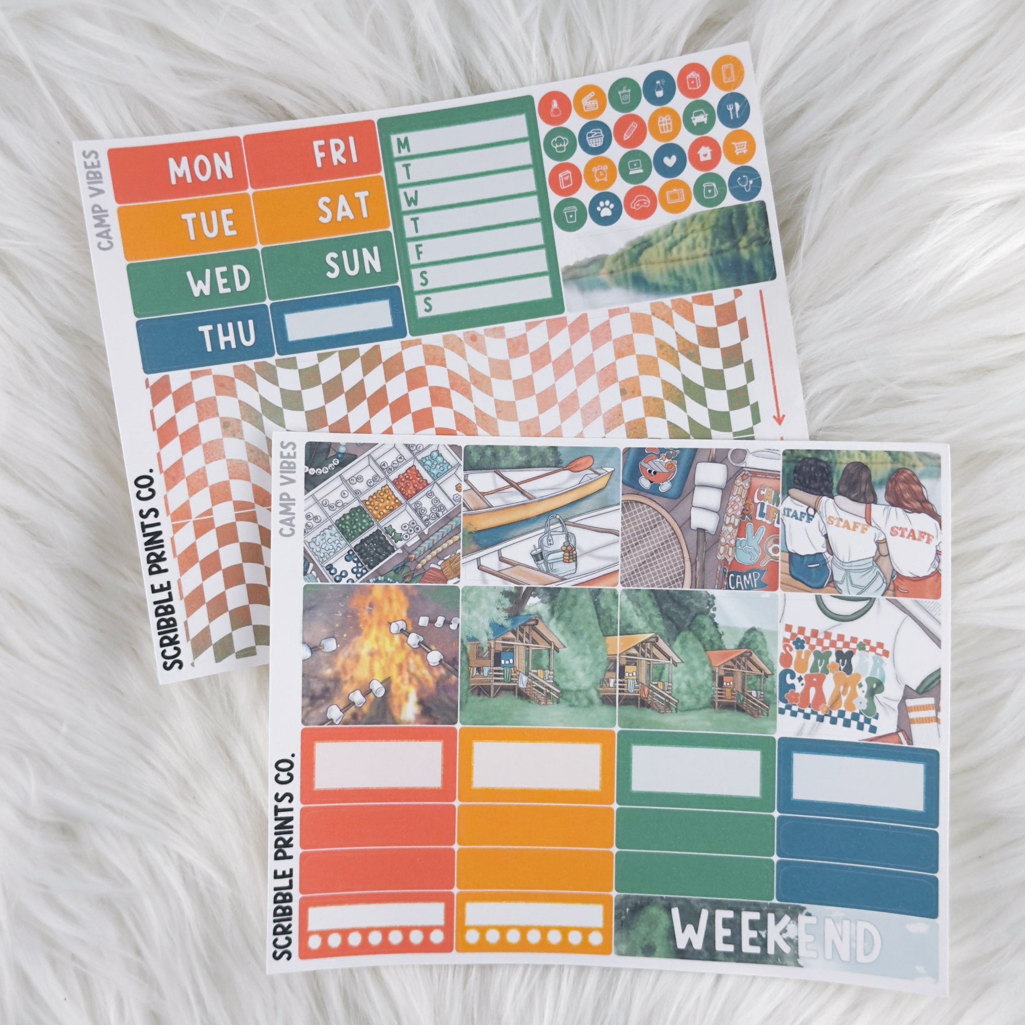 Camp Vibes – Matte Hobonichi Cousin Weekly Sticker Kit