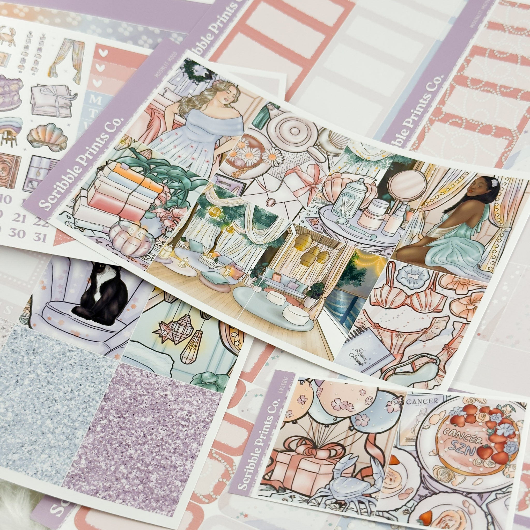 Moonlit Mood – Glossy Weekly Planner Kit