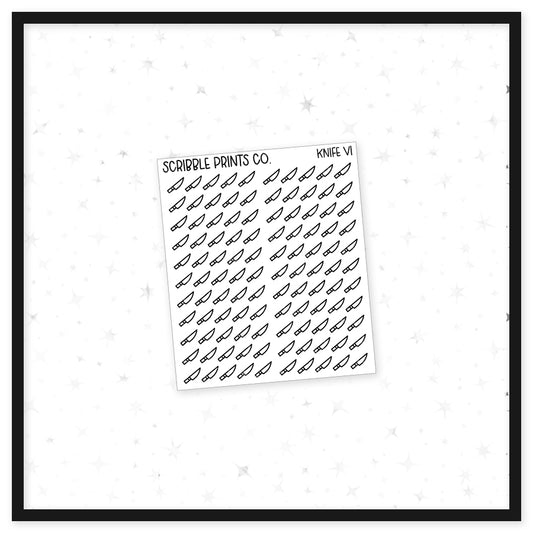 Knife V1 // Matte Reading Journal Stickers