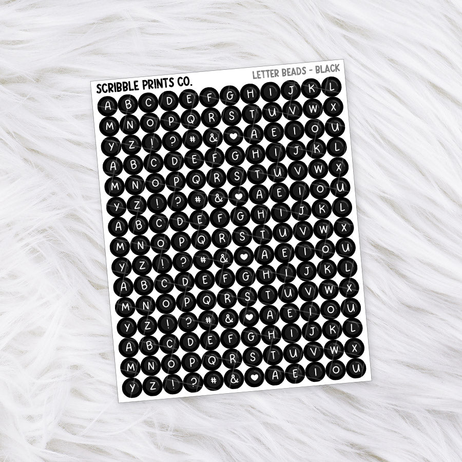 Letter Beads // Matte Reading Journal Stickers