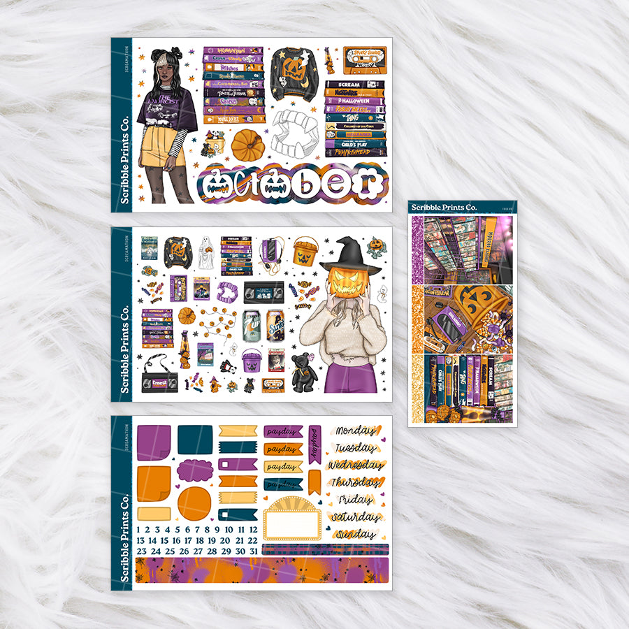 Screamathon - Monthly Planner Sticker Kit | Functional & Decorative Monthly Stickers