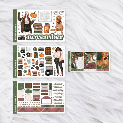 Fall Vibes - Monthly Planner Sticker Kit | Functional & Decorative Monthly Stickers