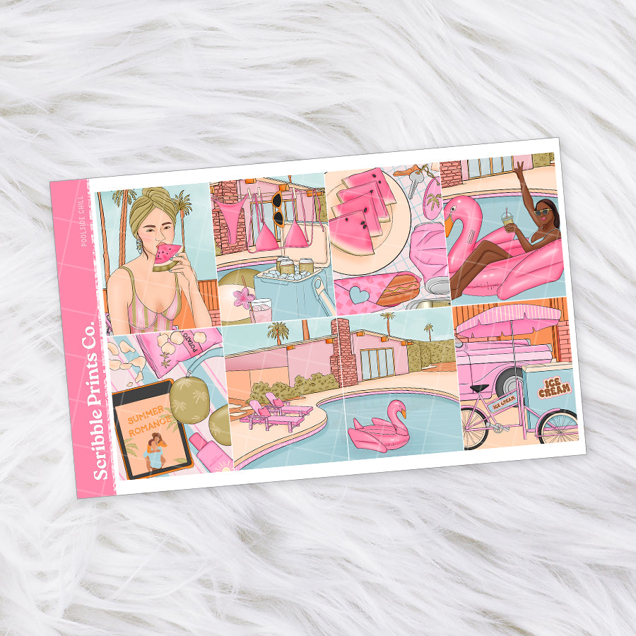 Poolside Chill – Glossy Weekly Planner Kit
