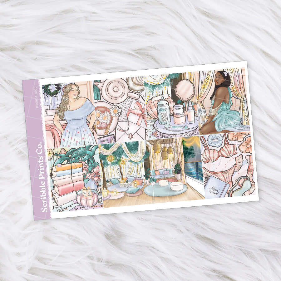 Moonlit Mood – Glossy Weekly Planner Kit
