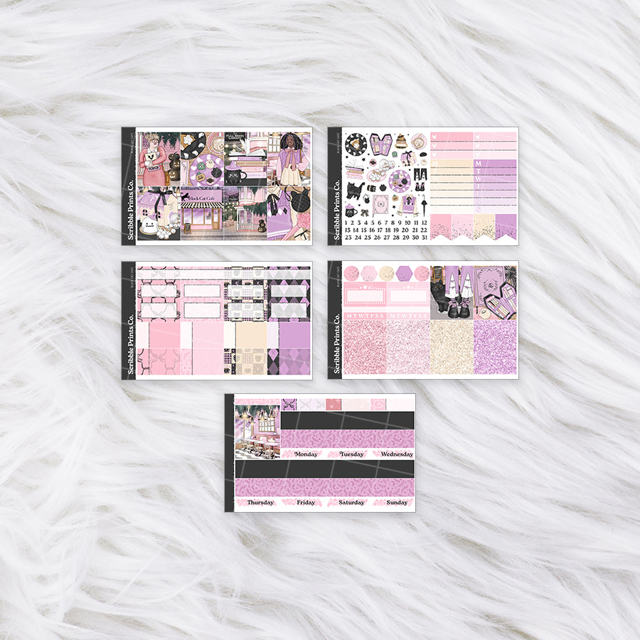 Black Cat Cafe – Glossy Weekly Planner Kit