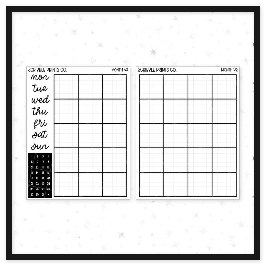 Monthly V2 // Matte Journal Stickers