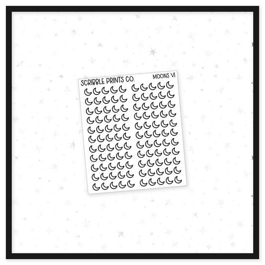 Moons V1 // Matte Reading Journal Stickers