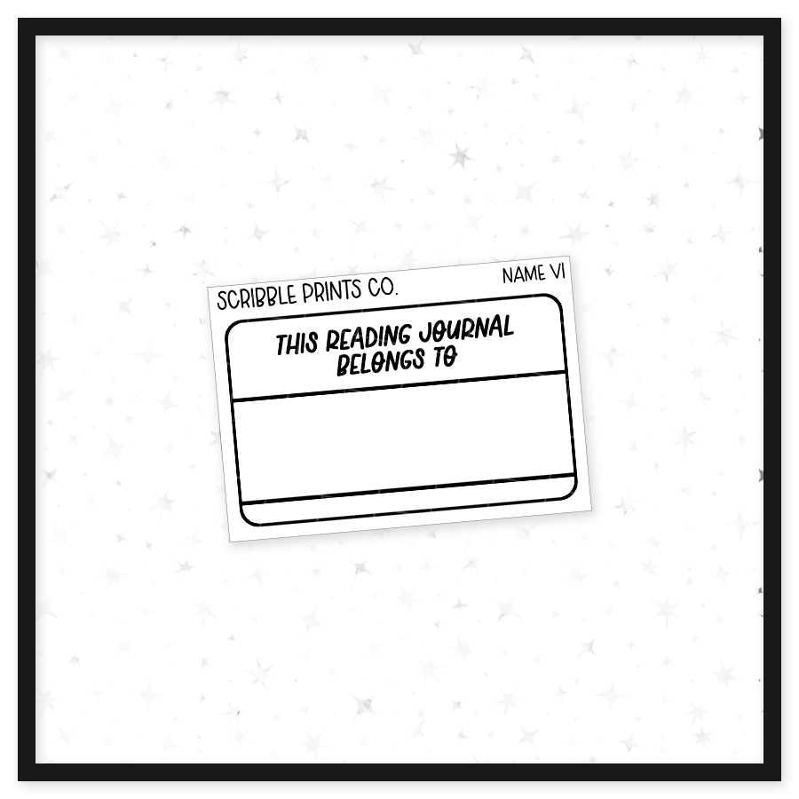 Name V1 // Matte Reading Journal Stickers