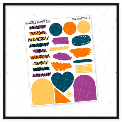 Screamathon // Matte Journal Sticker Collection