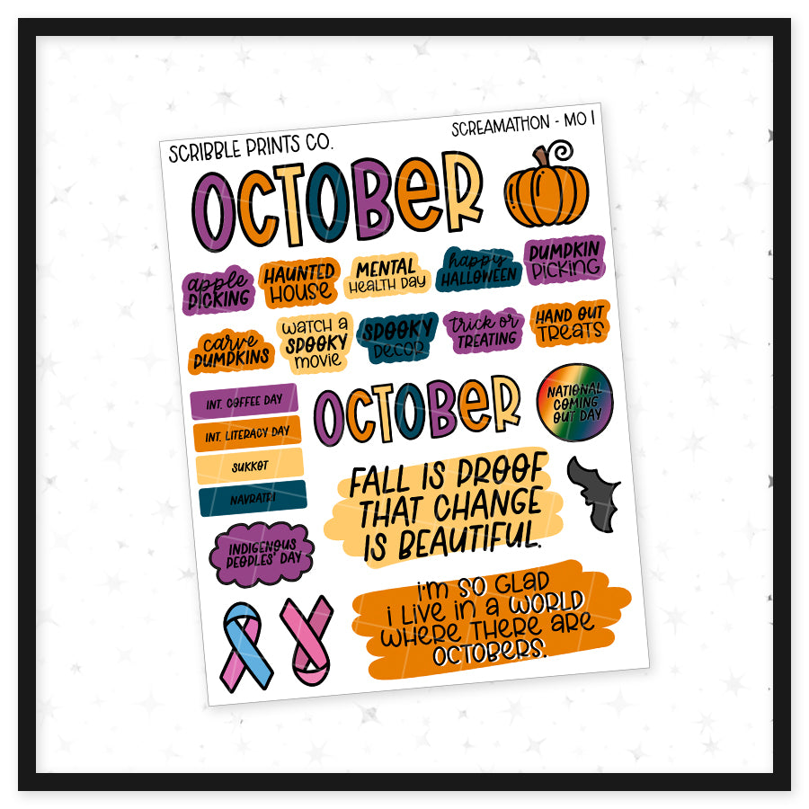 Screamathon // Matte Journal Sticker Collection
