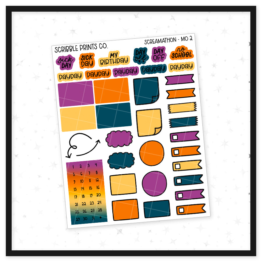Screamathon // Matte Journal Sticker Collection