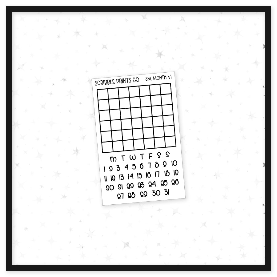 Small Monthly V1 // Matte Journal Stickers