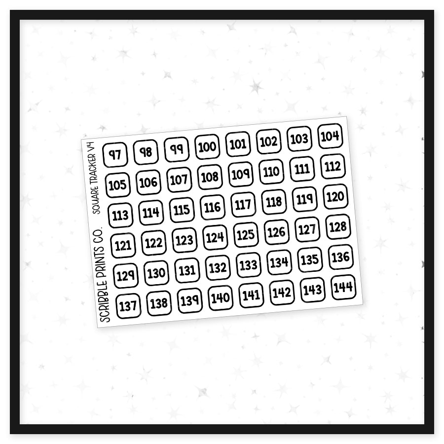 Square Tracker V2-4 // Matte Reading Journal StickersV4