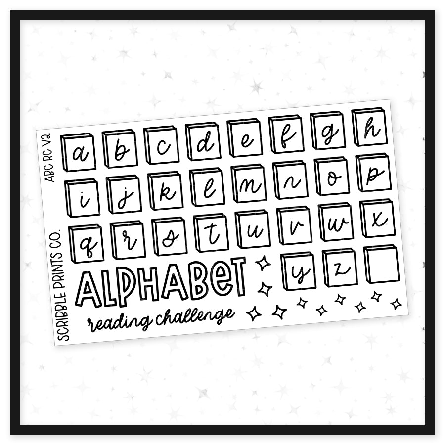 ABC Reading Challenge V1-2 // Matte Reading Journal Stickers