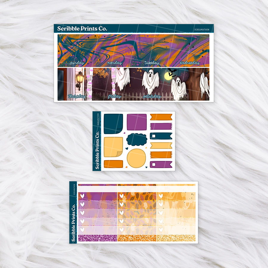 Screamathon - Monthly Planner Sticker Kit | Functional & Decorative Monthly Stickers