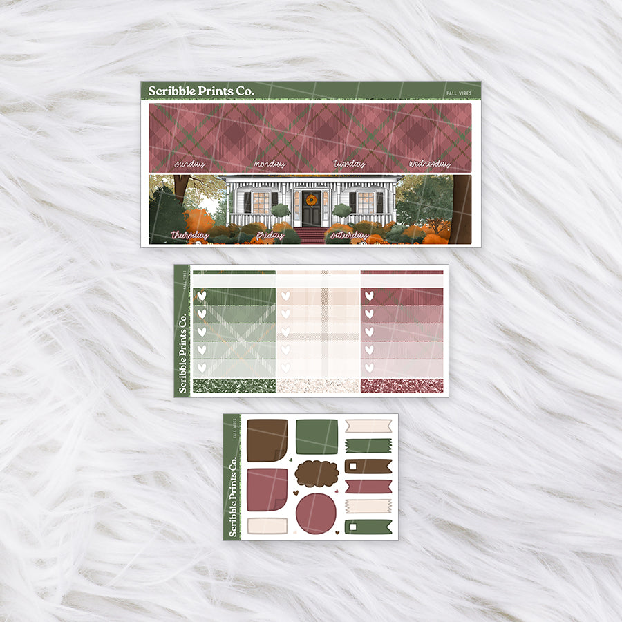 Fall Vibes - Monthly Planner Sticker Kit | Functional & Decorative Monthly Stickers