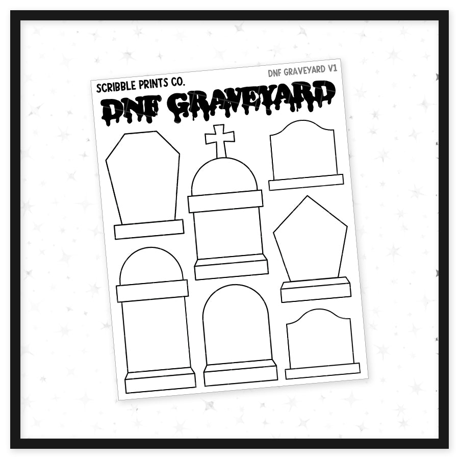 DNF Graveyard V1+V2 // Matte Reading Journal Stickers