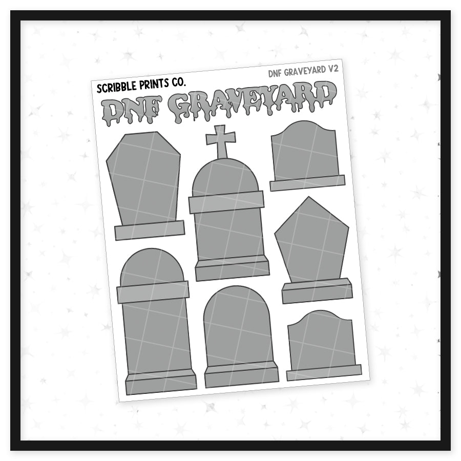 DNF Graveyard V1+V2 // Matte Reading Journal StickersV2