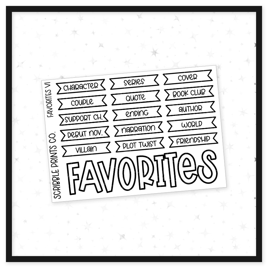 Favorites V1 // Matte Reading Journal Stickers