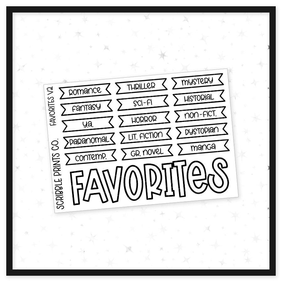 Favorites V2 // Matte Reading Journal Stickers