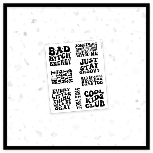 Groovy Quotes - Full Box Overlays // Foil