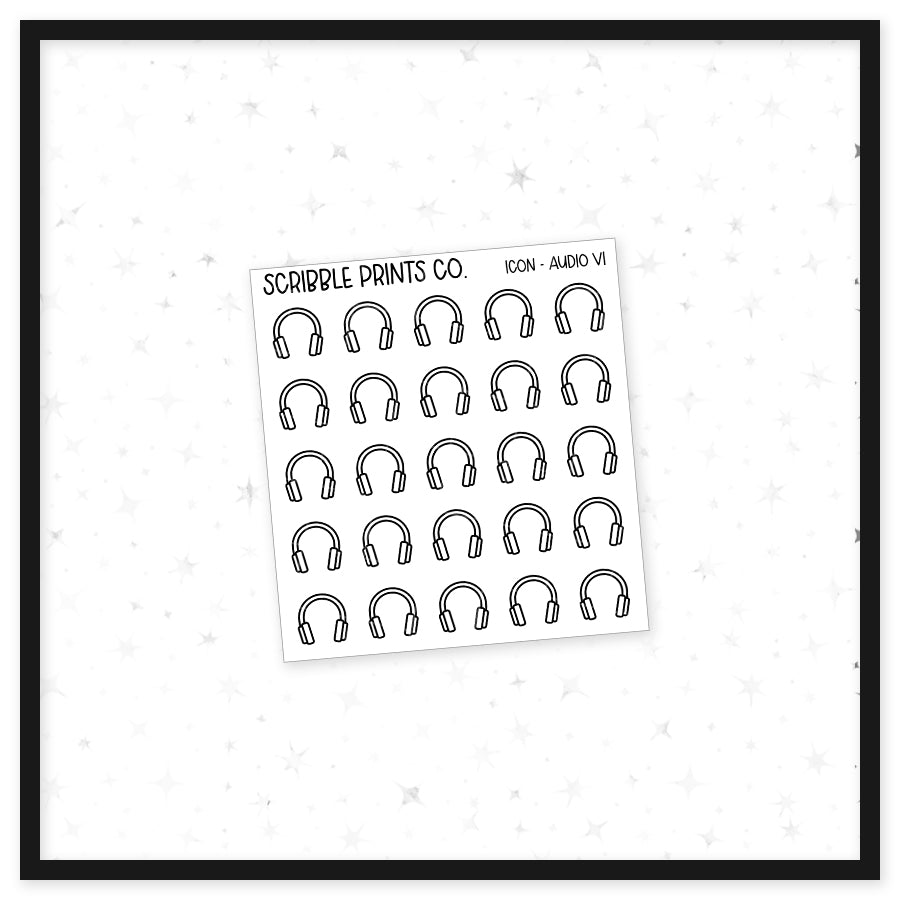 Audio V1 - Icon // Matte Reading Journal Stickers