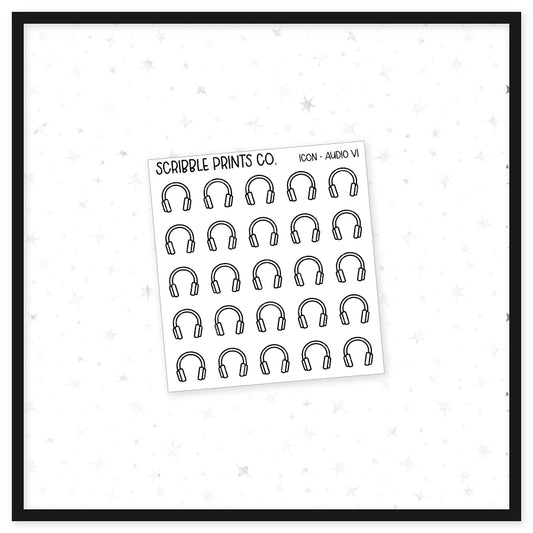 Audio V1 - Icon // Matte Reading Journal Stickers