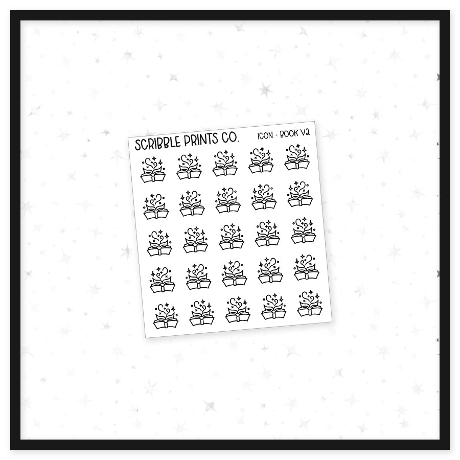 Book V2 - Icon // Matte Reading Journal Stickers