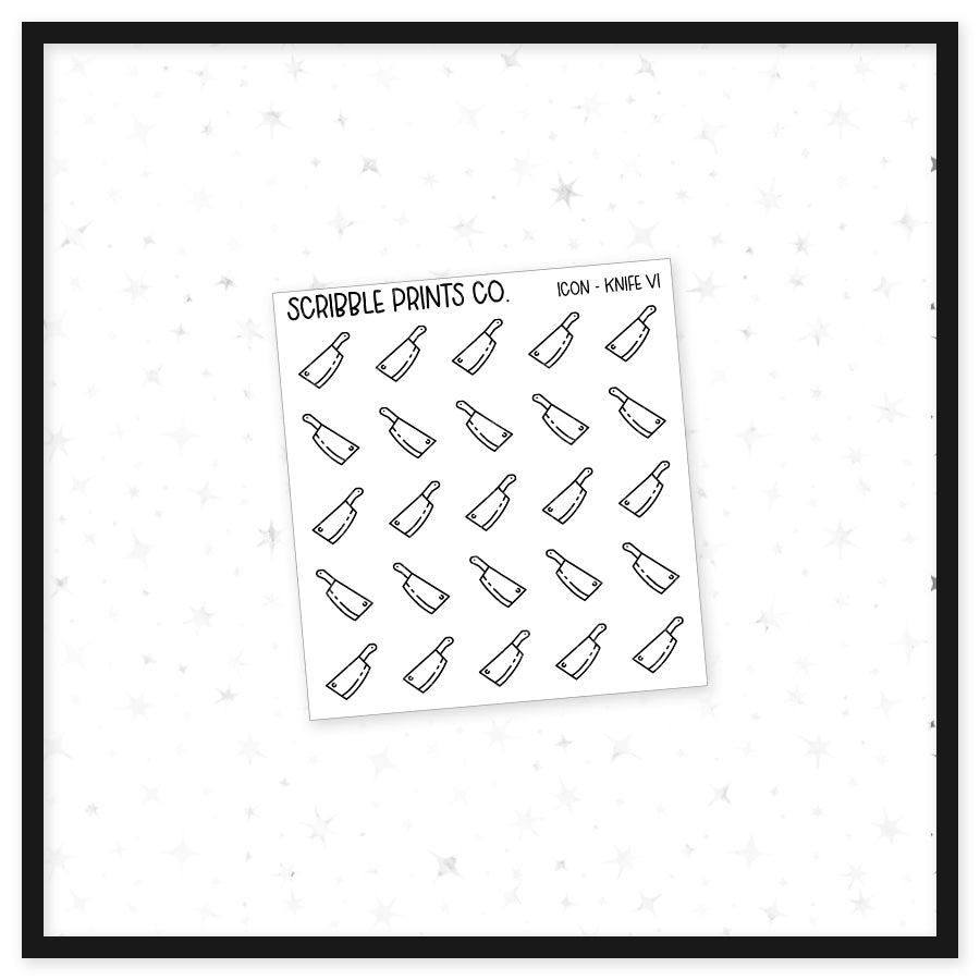 Knife V1 - Icon // Matte Reading Journal Stickers