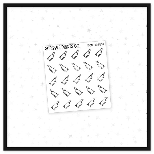 Knife V1 - Icon // Matte Reading Journal Stickers