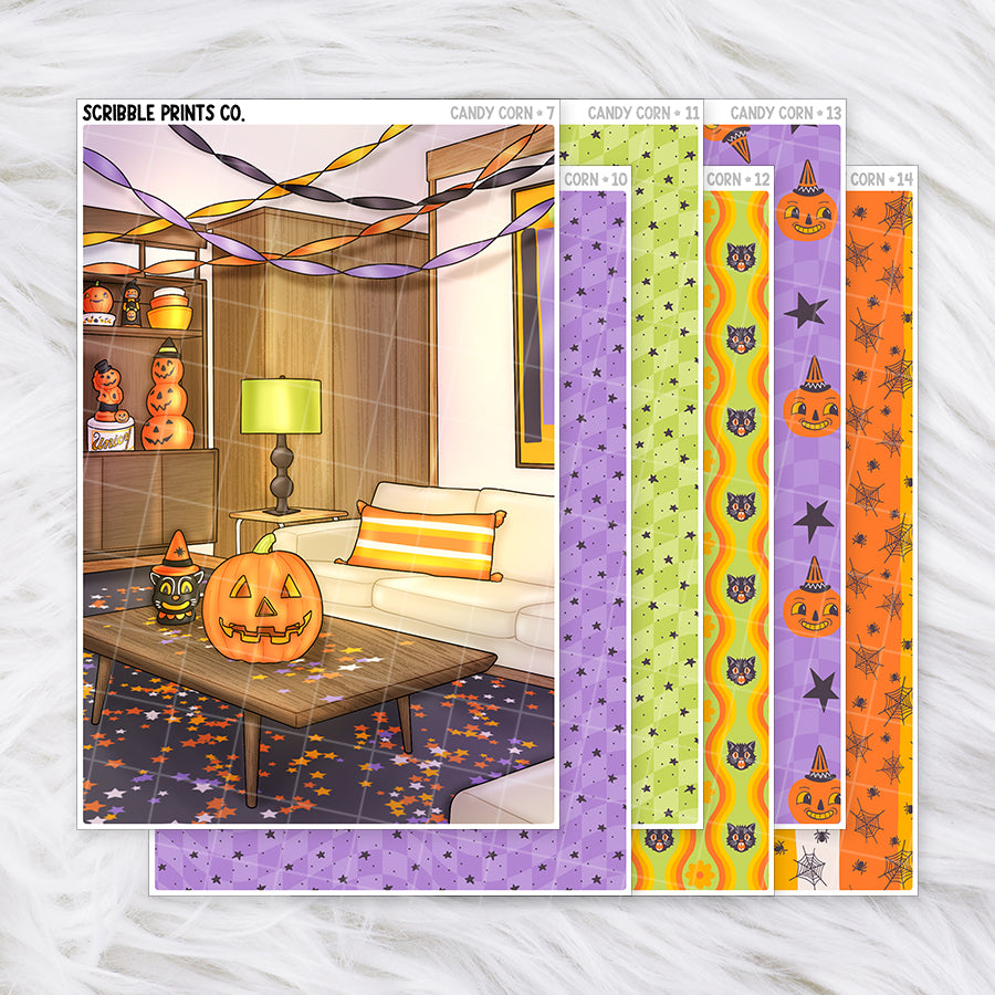Candy Corn Journal Sticker Collection | Matte Removable Reading & Planner Stickers