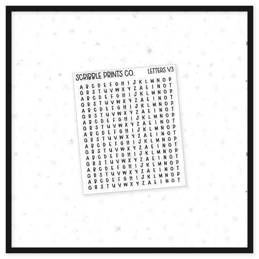 Letters V3 // Matte Reading Journal Stickers
