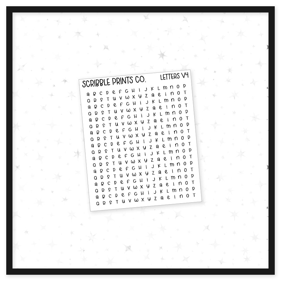 Letters V4 // Matte Reading Journal Stickers