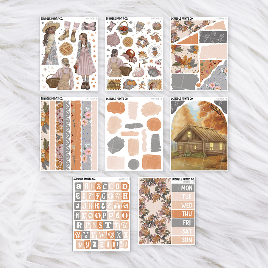 Cottage Journal Sticker Collection | Matte Removable Reading & Planner Stickers