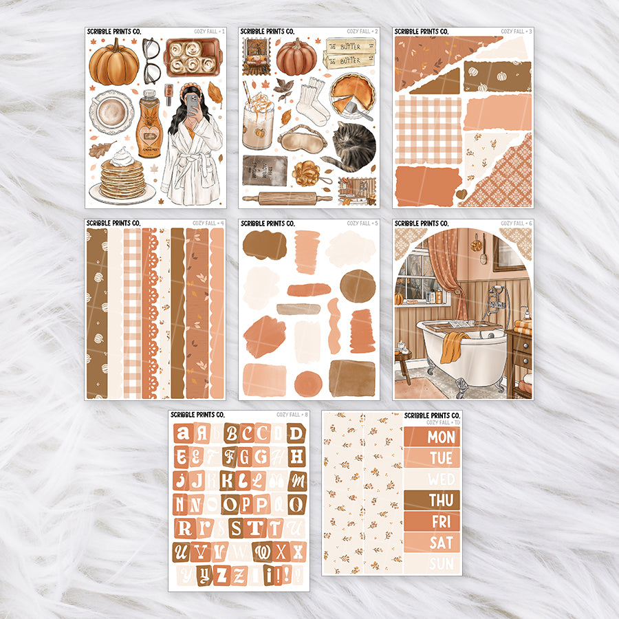 Cozy Fall Journal Sticker Collection | Matte Removable Reading & Planner Stickers