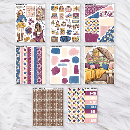 Autumn Wishes Journal Sticker Collection | Matte Removable Reading & Planner Stickers