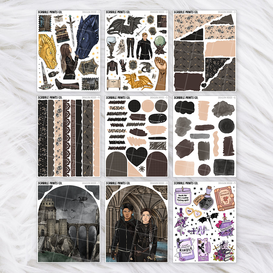 Dragon Rider // Matte Journal Sticker Collection