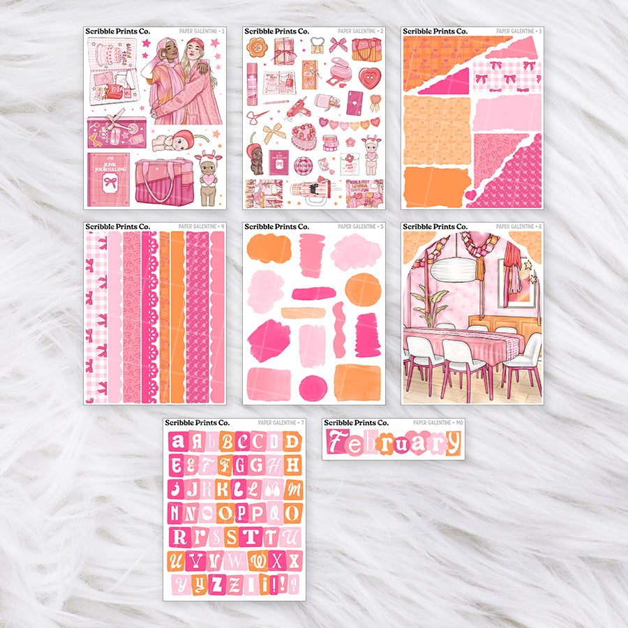 Paper Galentine Journal Sticker Collection | Matte Removable Reading & Planner Stickers
