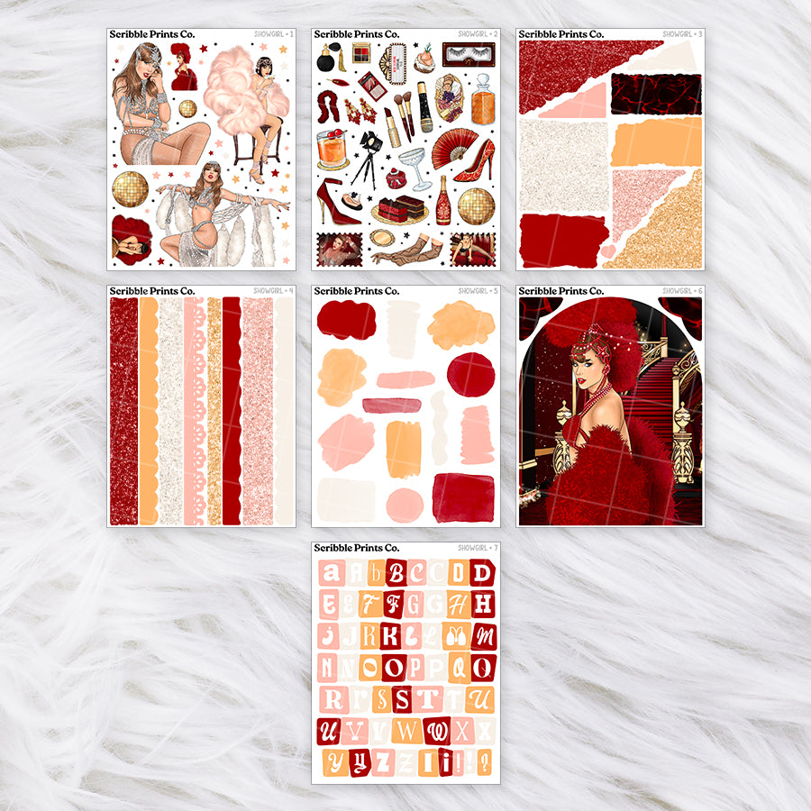Showgirl Journal Sticker Collection | Matte Removable Reading & Planner Stickers