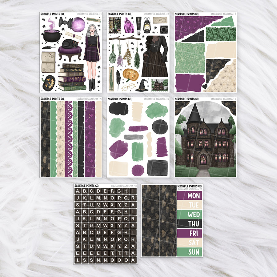 Enchanted Academia Journal Sticker Collection | Matte Removable Reading & Planner Stickers