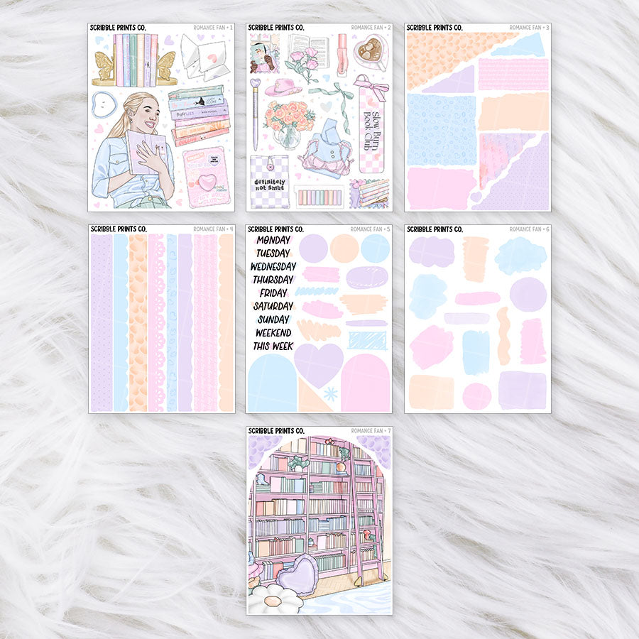 Romance Fan // Matte Journal Sticker Collection